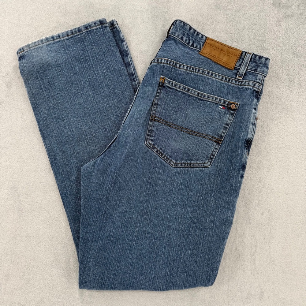 Vintage Tommy Hilfiger Mens Relaxed Fit Jeans Medium Wash Blue Denim Size 36x34